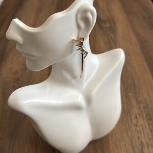 Bansri Gold Earrings with Crystal Accents